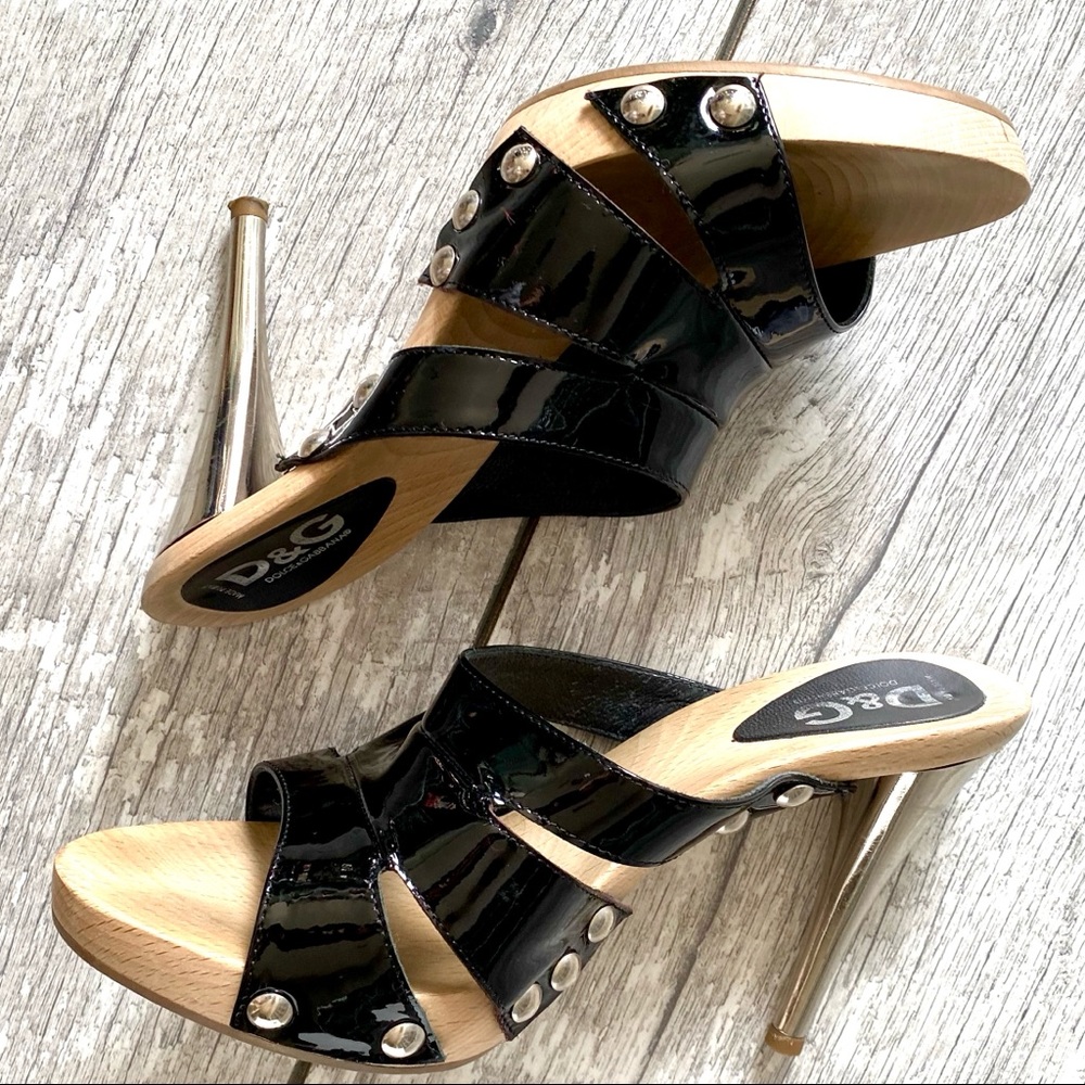 D&G Patent Leather Platform Slide View 3